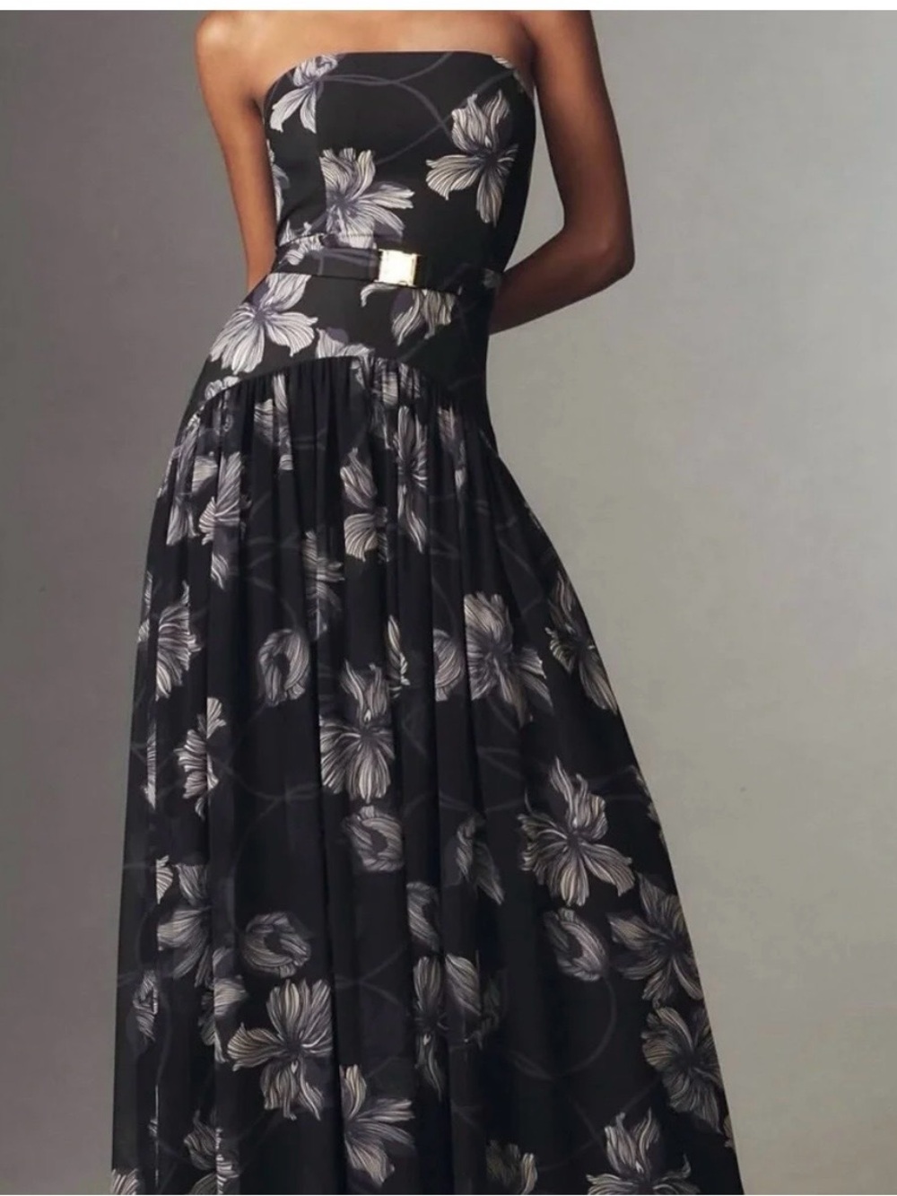 NWT Hutch Strapless Belted Maxi Dress